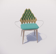 扶手椅_027_室内设计模型